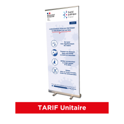 stand enrouleur ROLL-UP protection coronavirus - affiche gouvernement